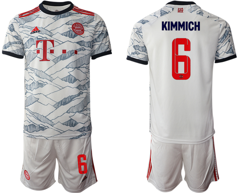 Men 2021-2022 Club Bayern Munich away white #6 Soccer Jersey